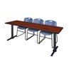 Cain Rectangle Tables > Training Tables > Cain Training Table & Chair Sets, 84 X 24 X 29, Cherry MTRCT8424CH44BE